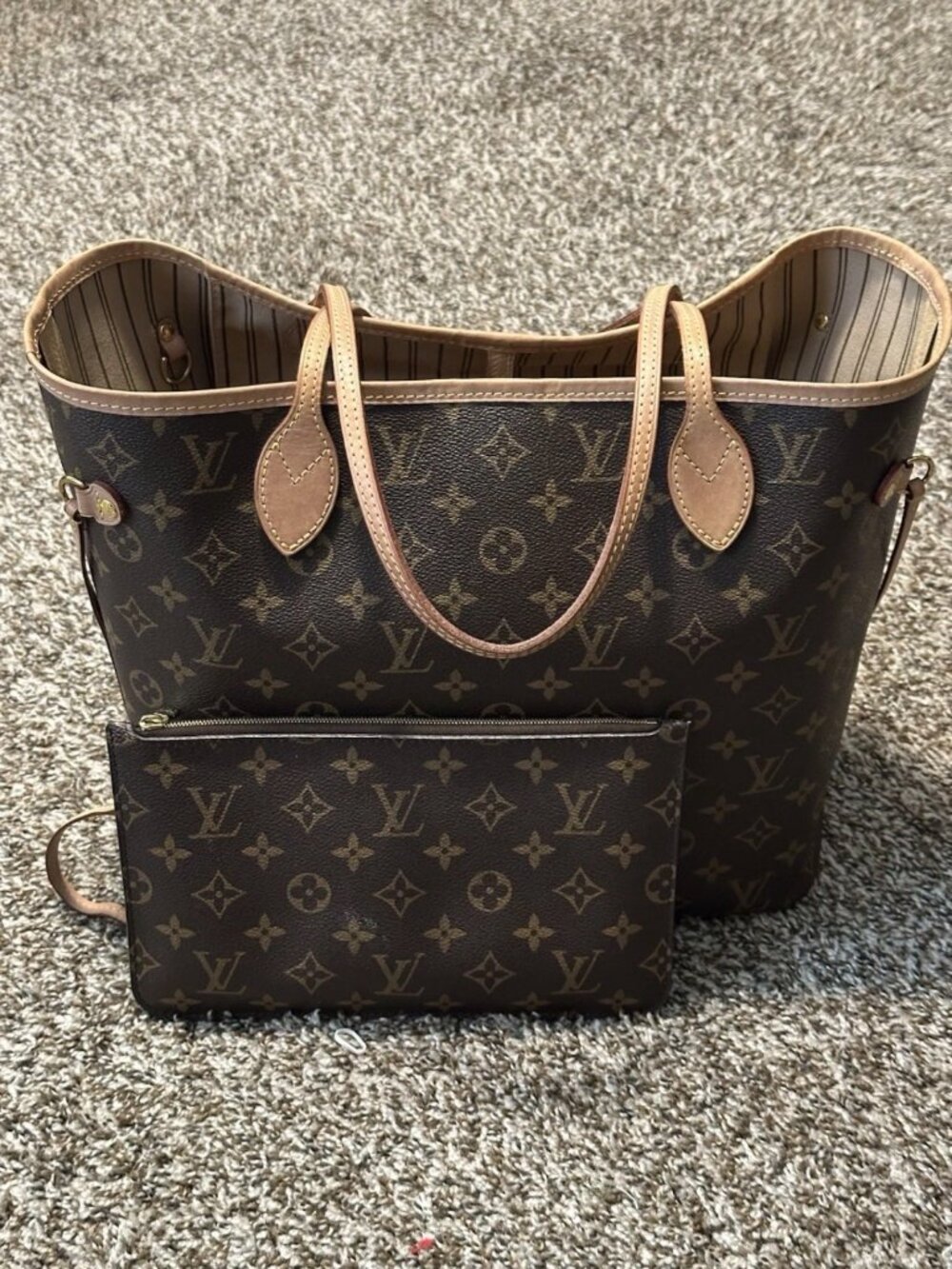 Louis Vuitton Never FULL mm bag with pouch - Picture 2 of 8